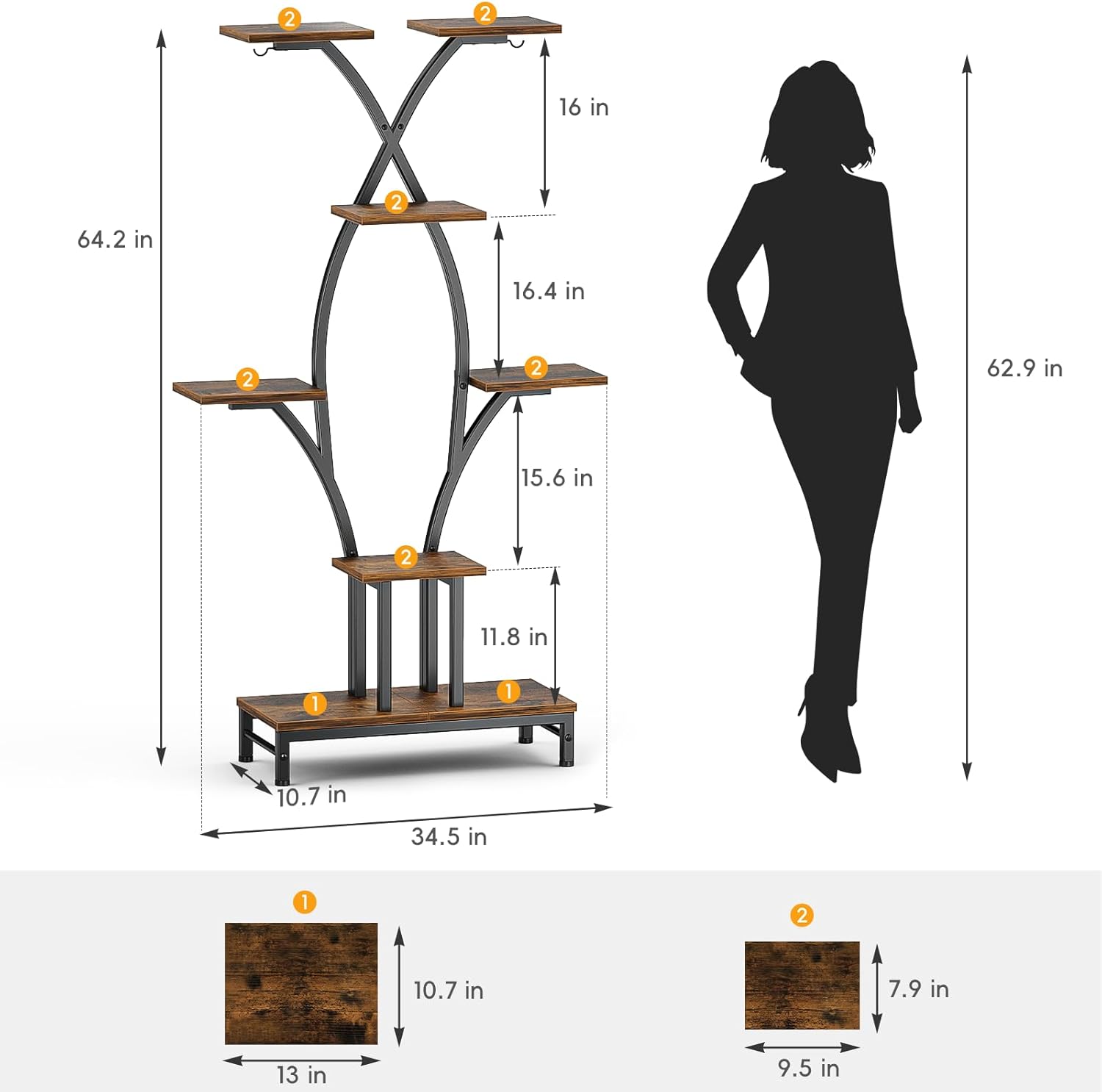 Plant Stand Indoor with Grow Lights