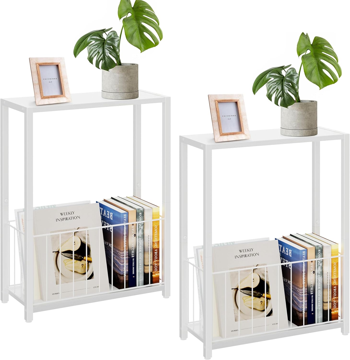 Narrow Side Tables Set of 2