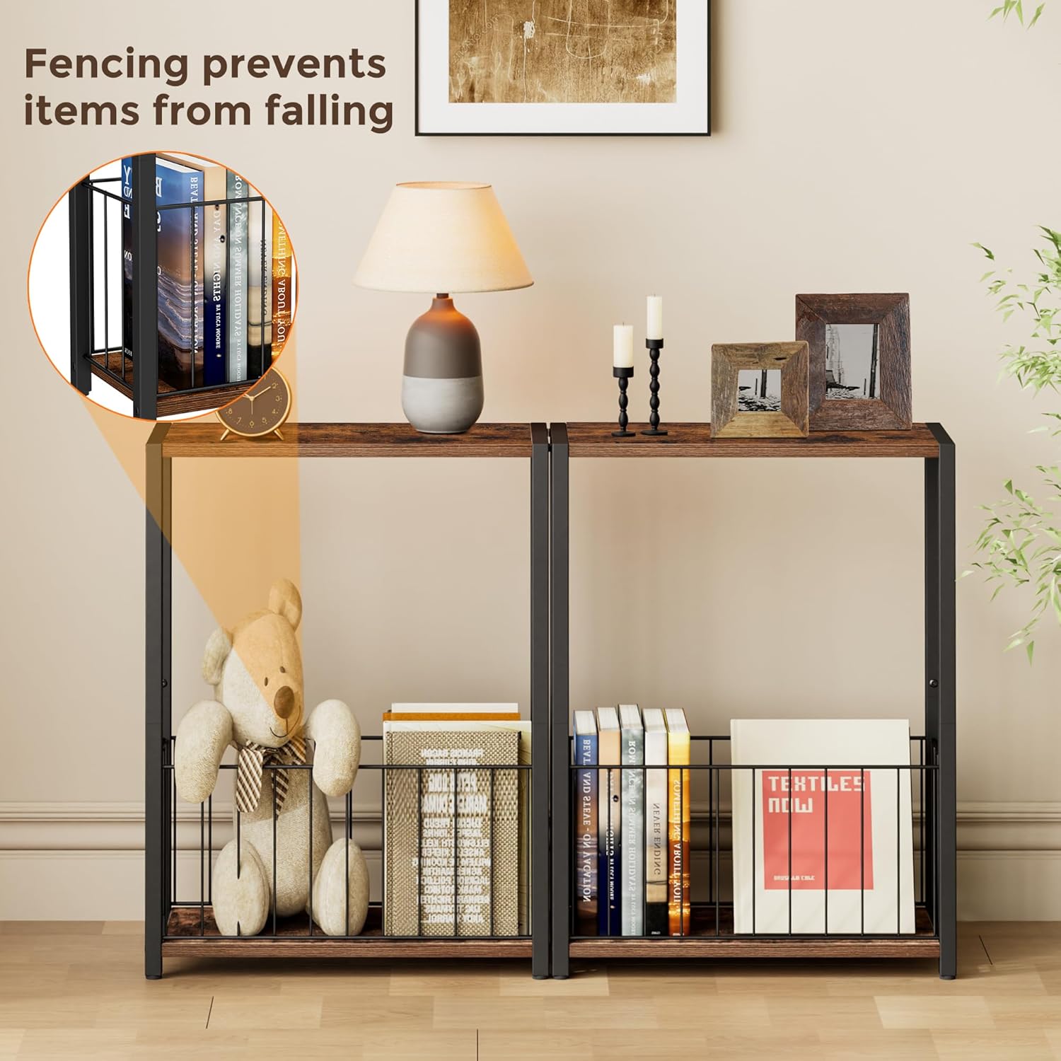 Narrow Side Tables Set of 2