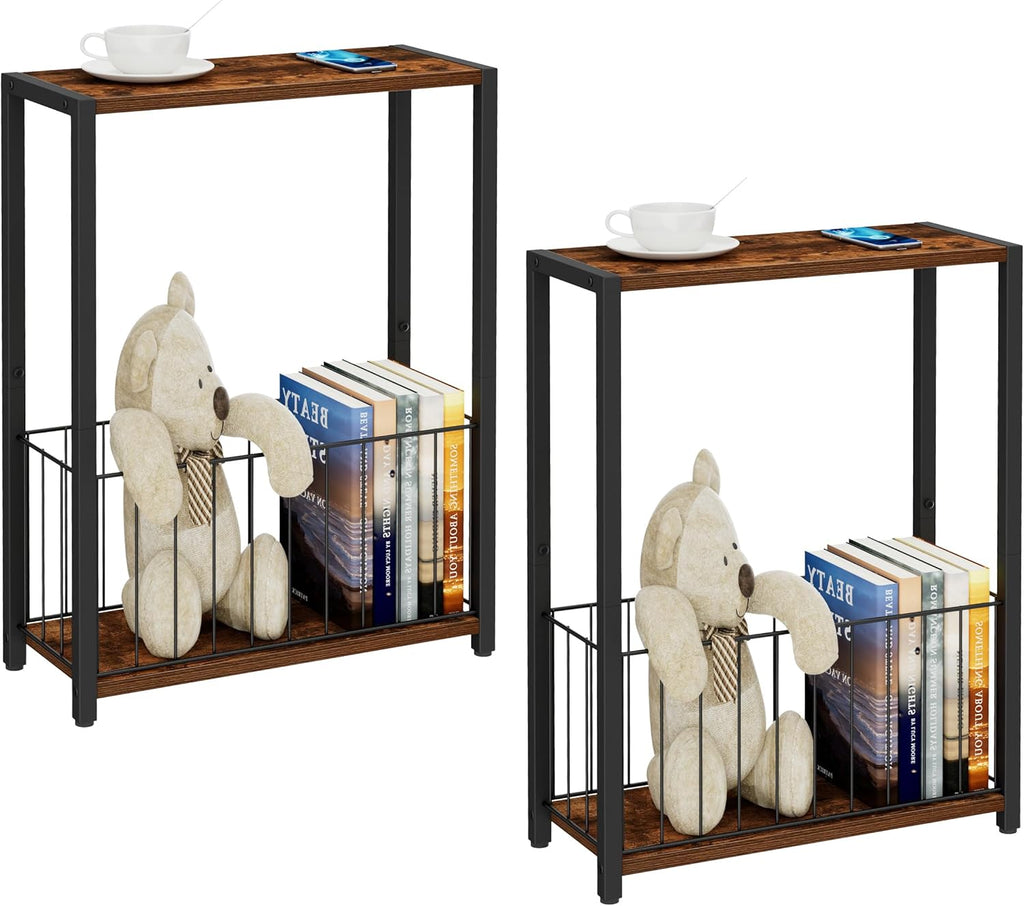 Narrow Side Tables Set of 2