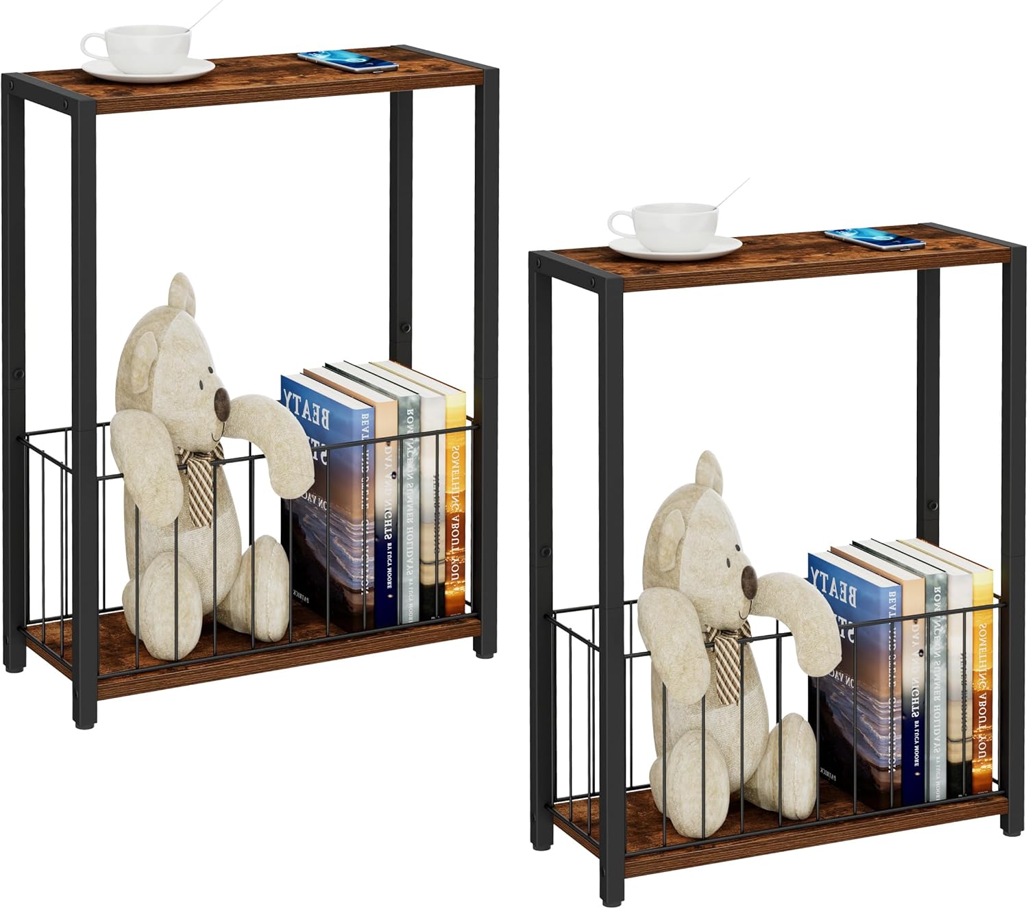 Narrow Side Tables Set of 2