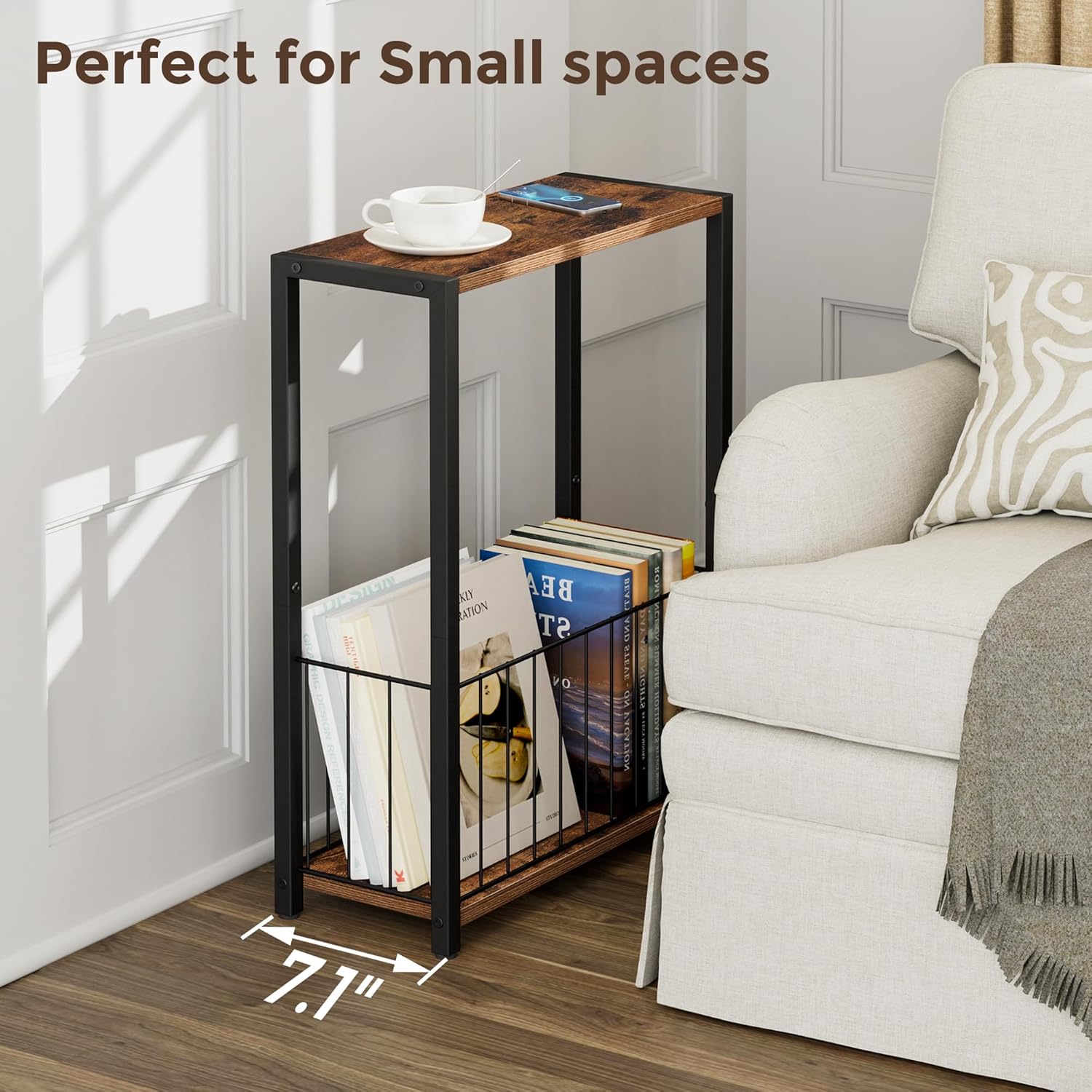 Narrow Side Tables Set of 2