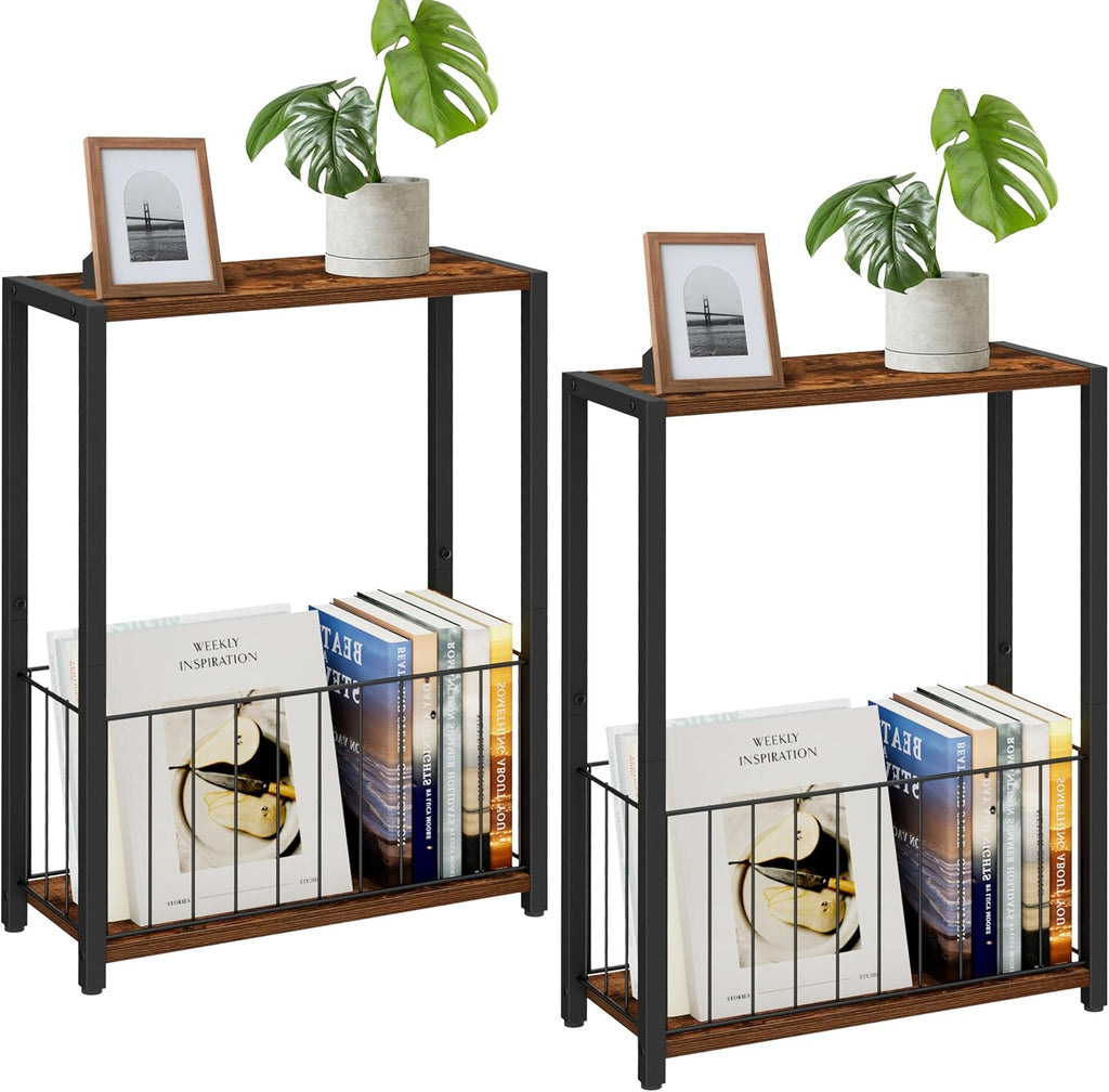 Narrow Side Tables Set of 2