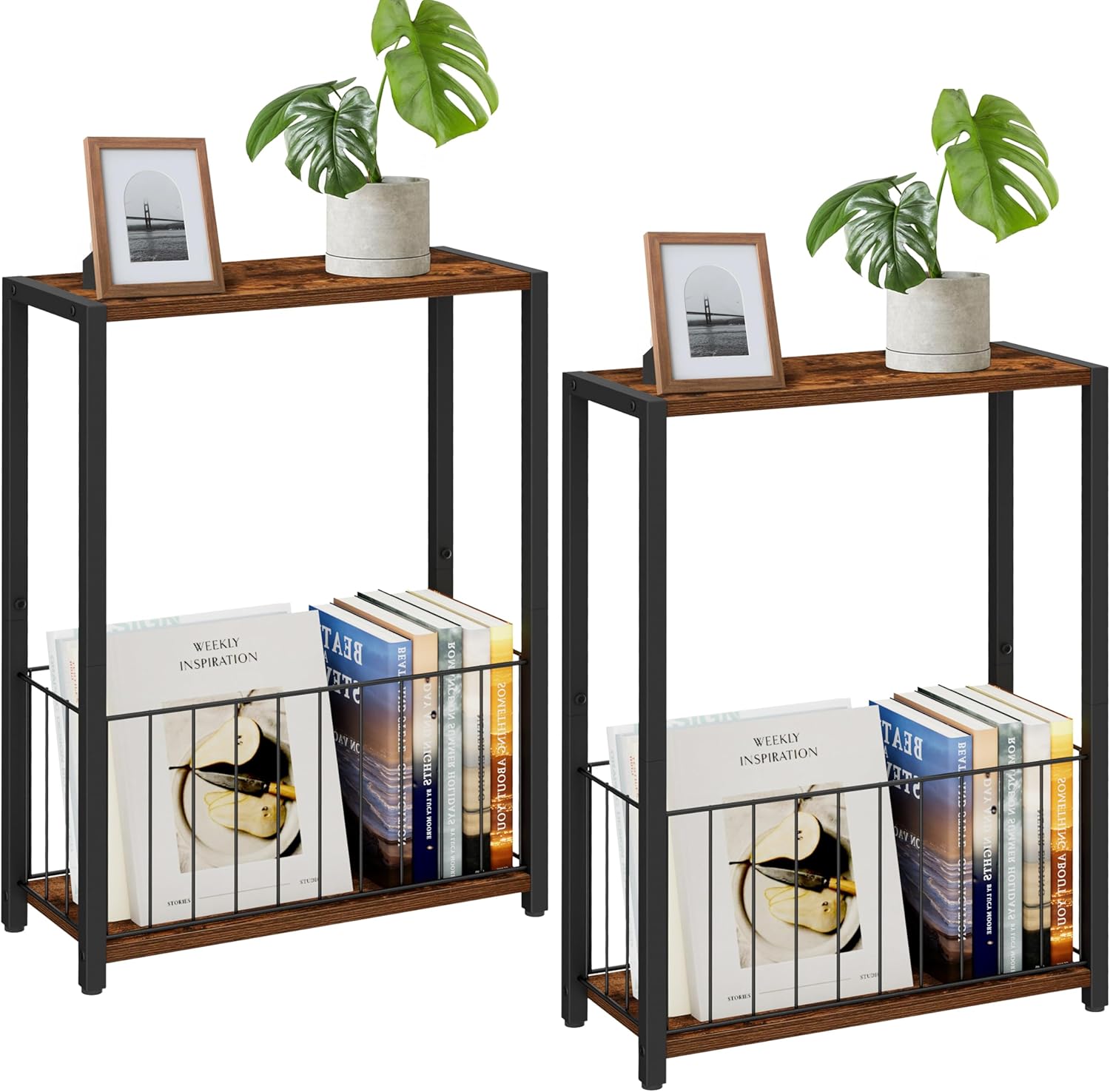 Narrow Side Tables Set of 2