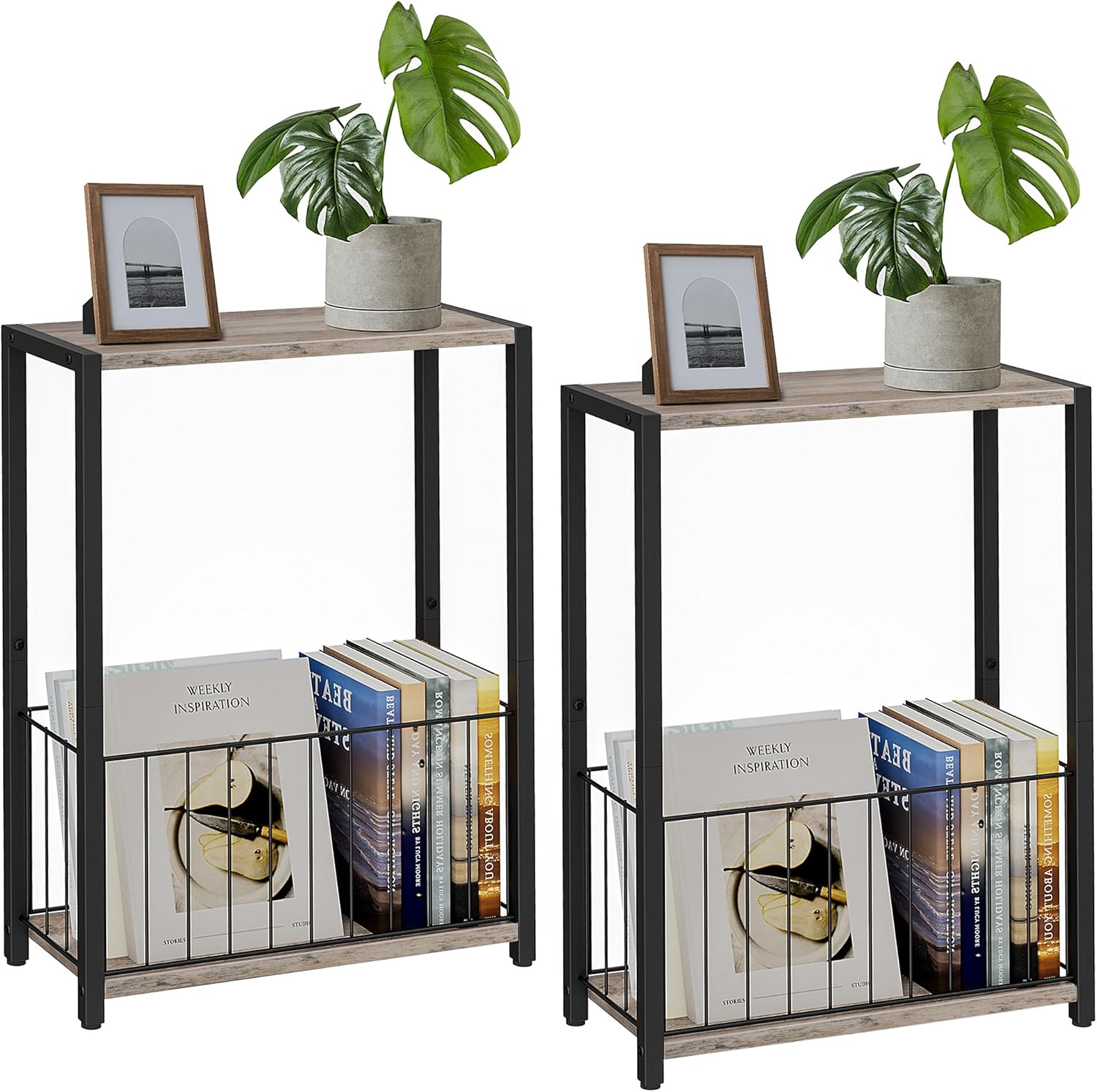 Narrow Side Tables Set of 2